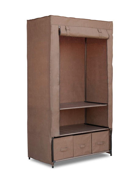 Freestanding Garment Organizer with Hanging Rack and Shelves