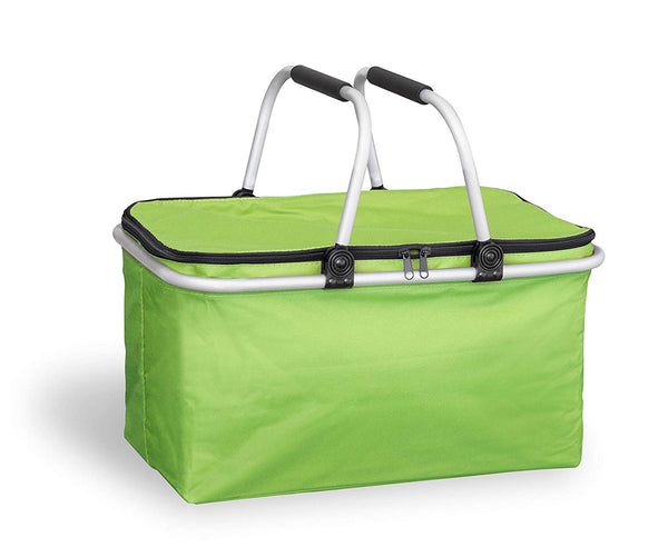 Insulated Fold-able Collapsible Picnic Basket with Carrying Handles